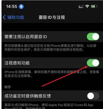 净潭乡苹果14维修网点分享iPhone14注视感知功能有什么用 